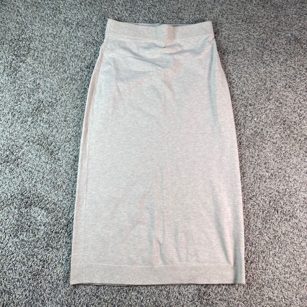 & Other Stories Knit Midi Skirt M Beige Womens Wool Yak Hair Minimalist